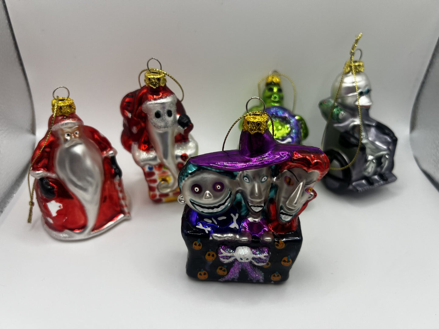 Disney Store Exclusive Nightmare Before Christmas Blown Glass Ornaments Set of 6
