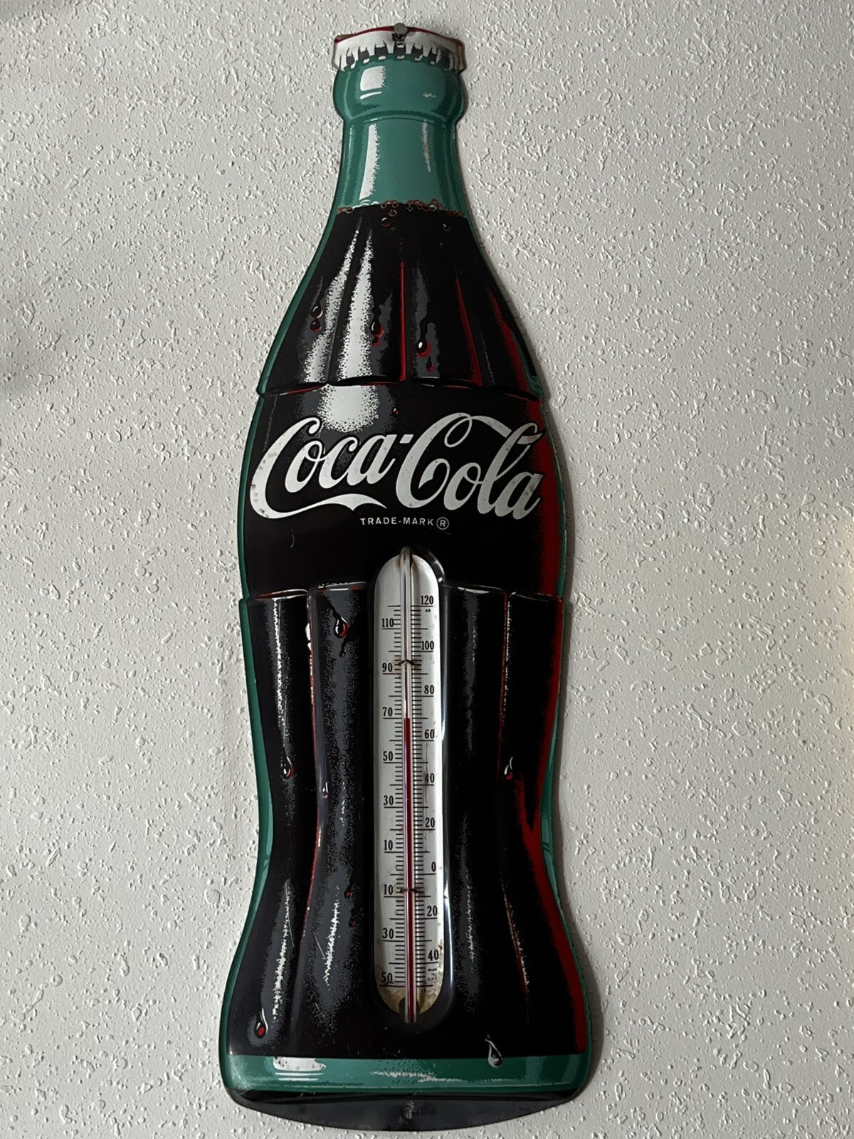 Vintage 29” Tall Coca-Cola Advertising Thermometer Original Large RARE XLNT