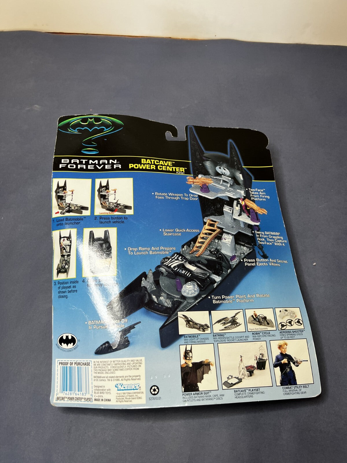 VTG 1995 BATMAN FOREVER Batcave Power Center Batmobile Two Face Action Toy NIP