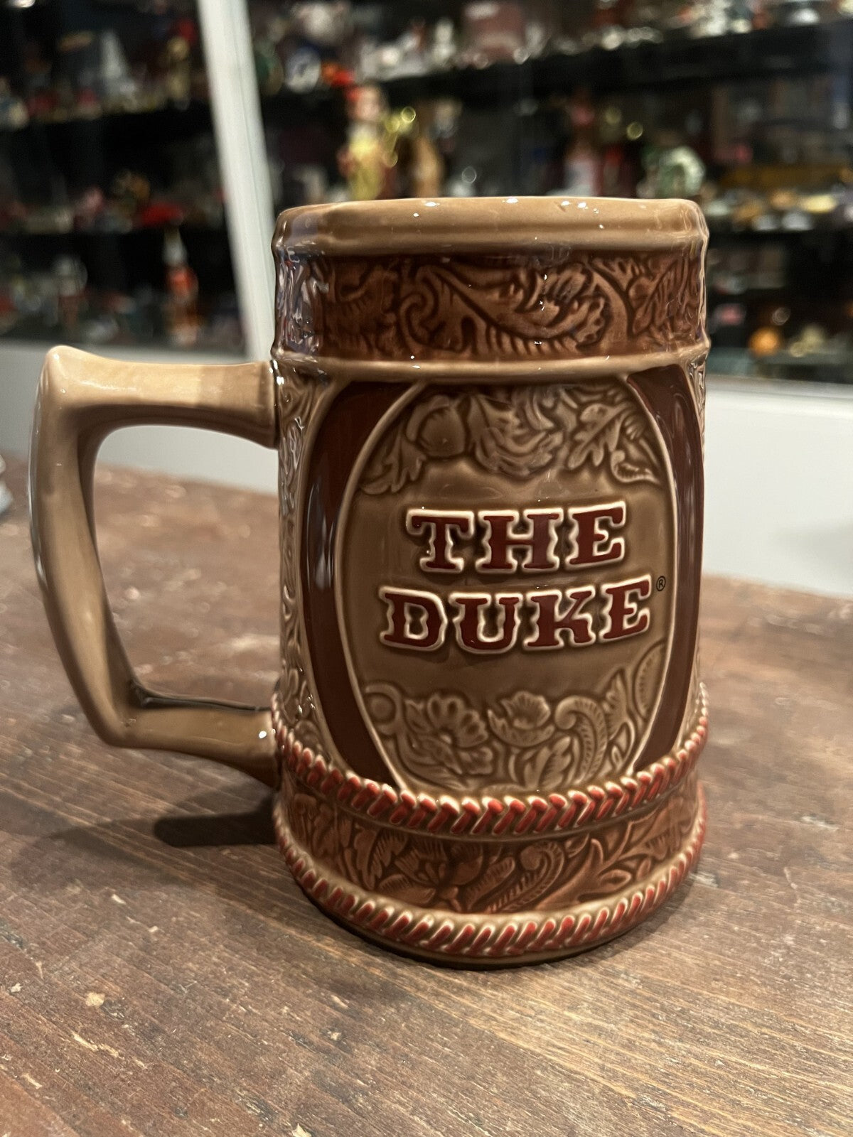 Vintage John Wayne the Duke Sculpted Beer Stein Mug Cowboy Vandor Western NIB
