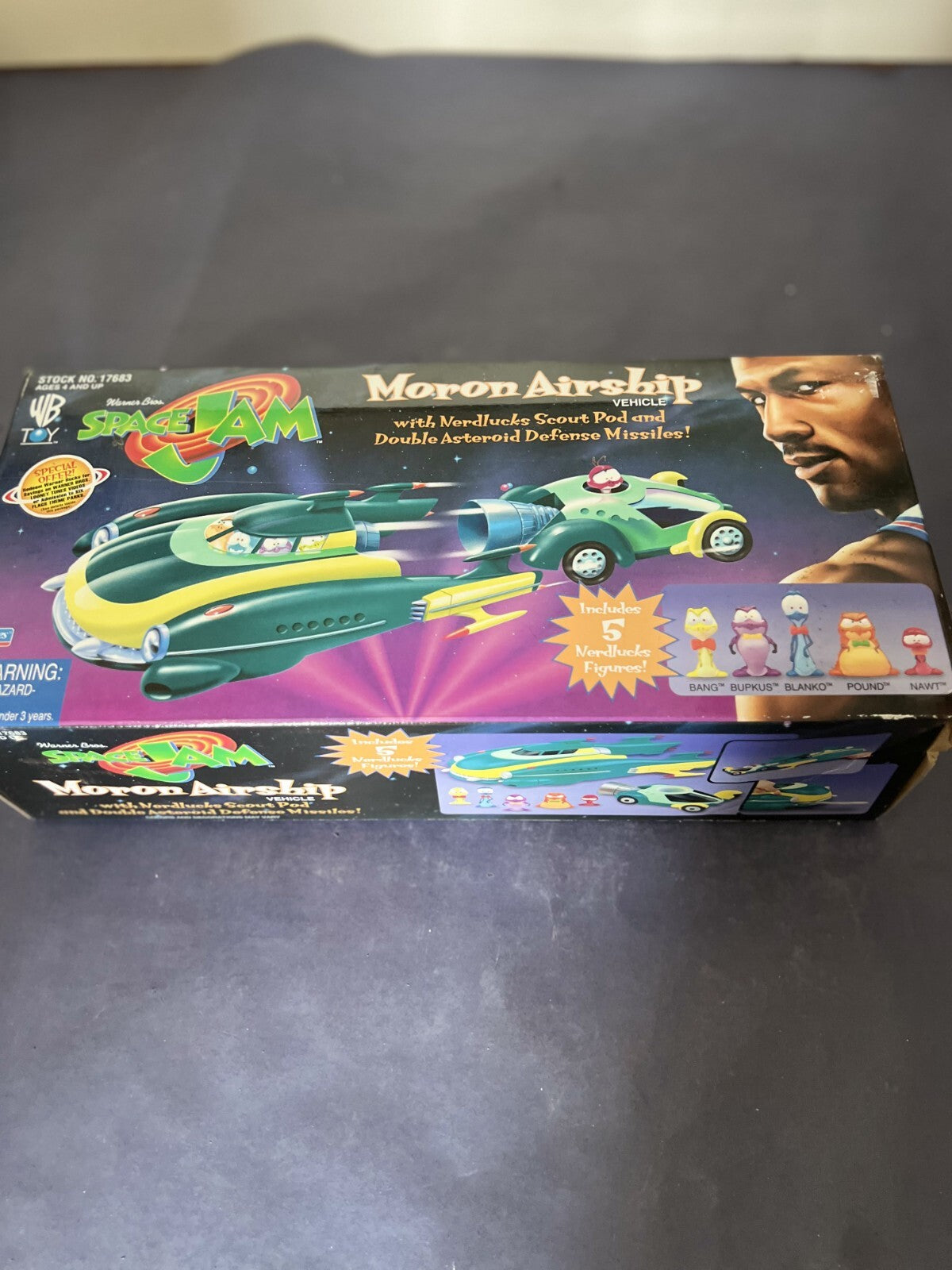 M JORDAN Space Jam Toy Vehicle MORON AIRSHIP NIB + Nerdlucks Sealed 1996 Warner