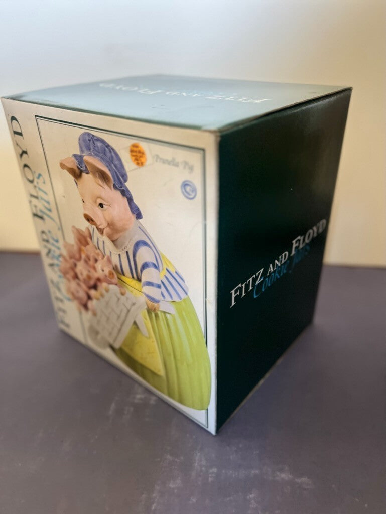 Vintage Fitz & Floyd Prunella Pig And Piglets Collectible Cookie Jar 1989 NIB