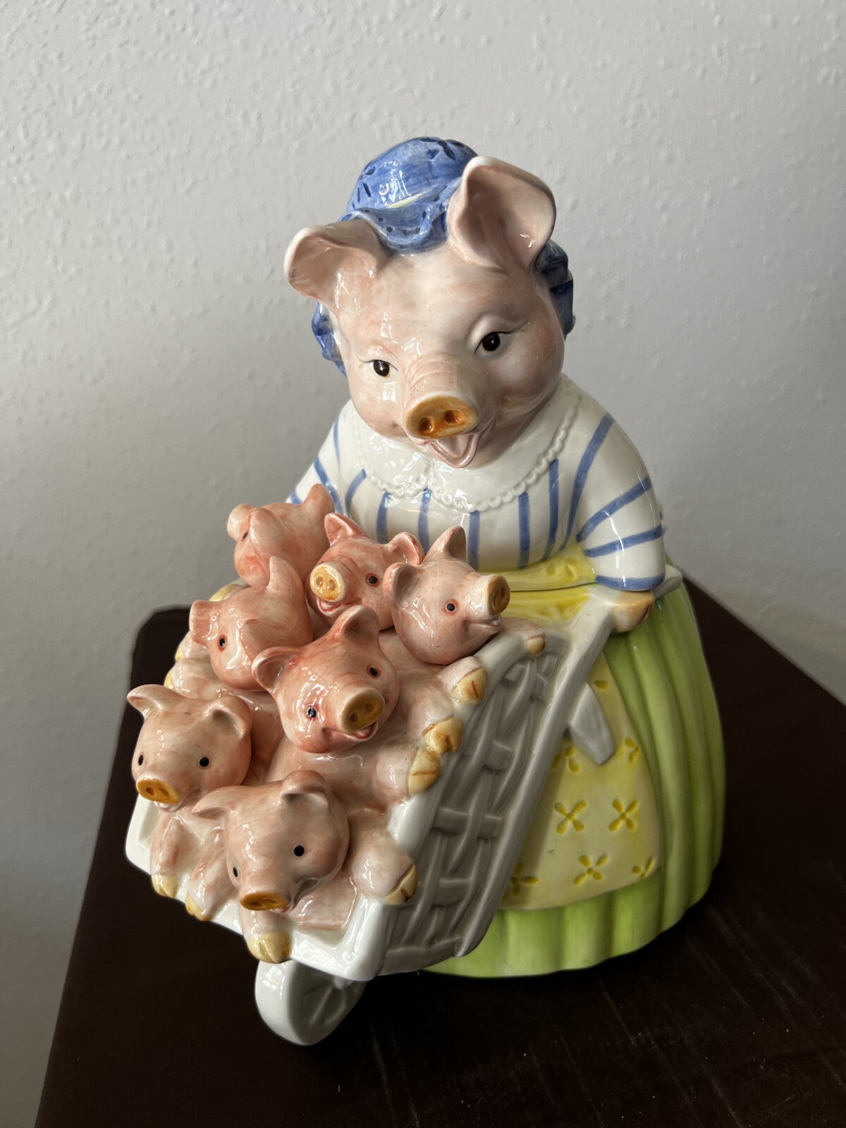 Vintage Fitz & Floyd Prunella Pig And Piglets Collectible Cookie Jar 1989 NIB
