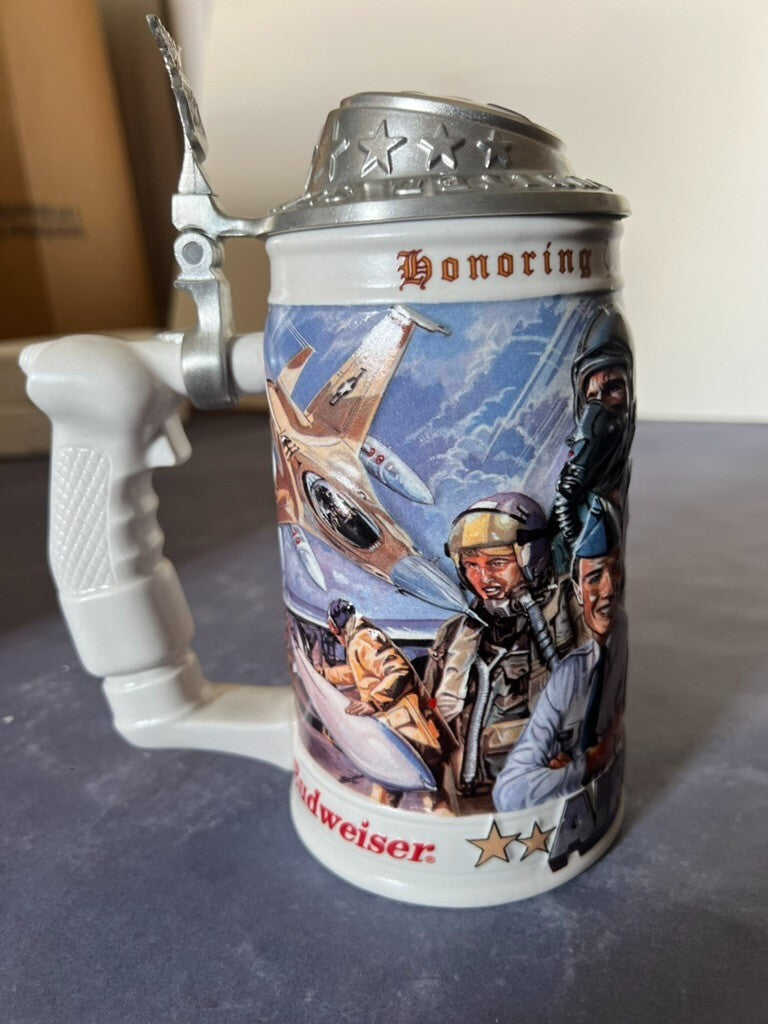 1999 Budweiser AIR FORCE Stein Honoring Tradition & Courage NEW IN BOX