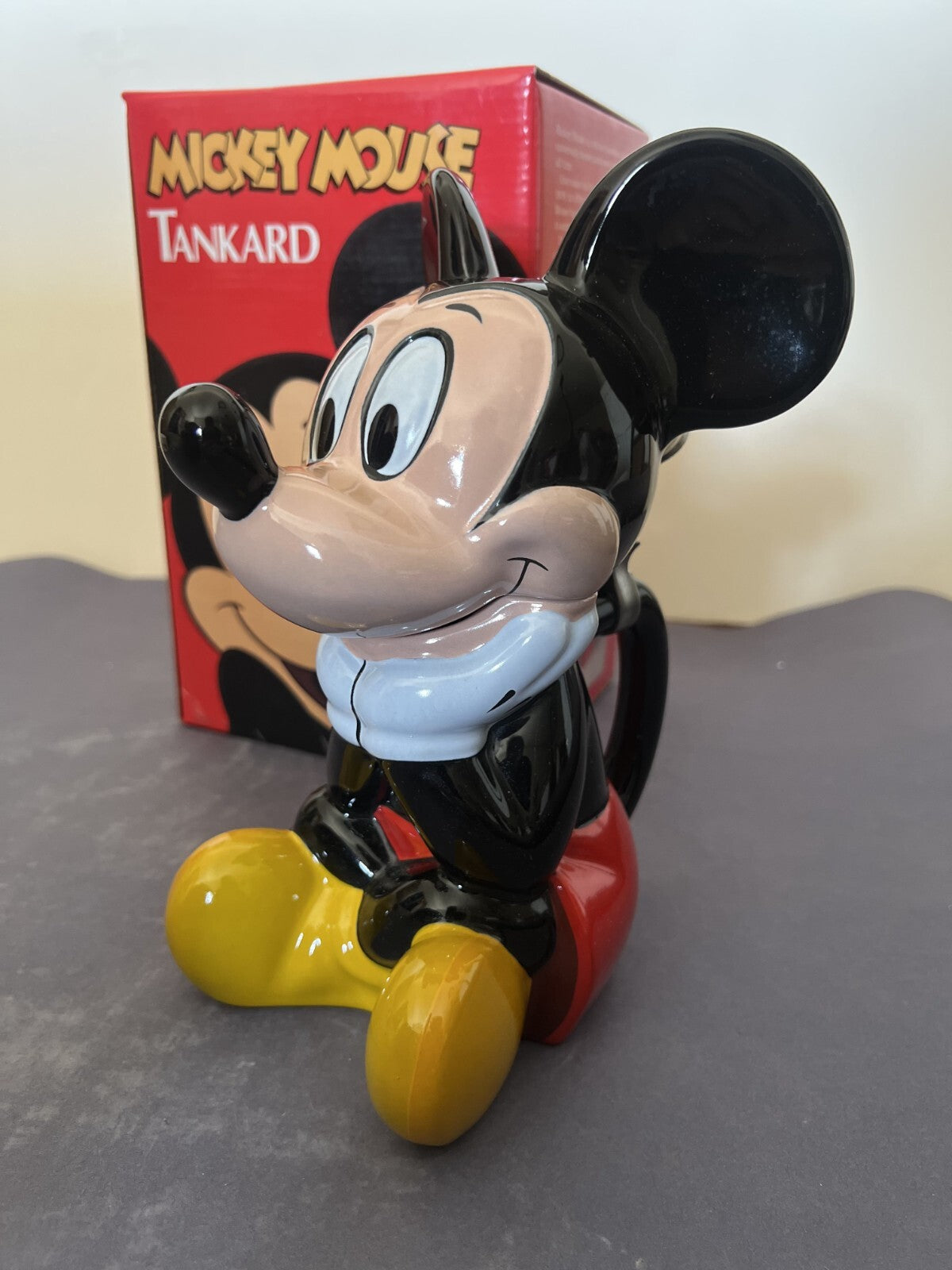 Disney Vintage Mickey Mouse 9" Figural Tankard Stein Mug Character Series NIB