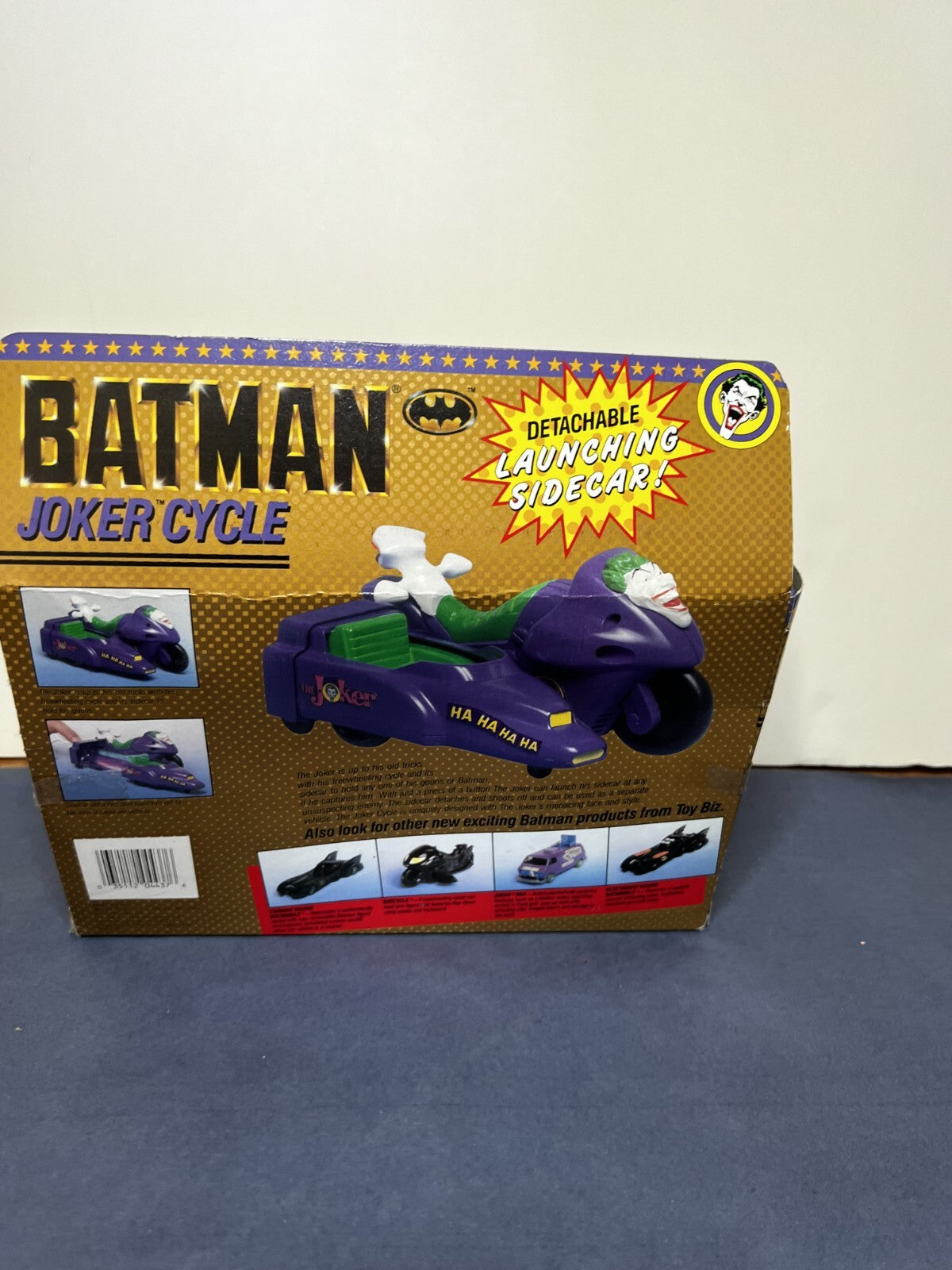 Joker Cycle DC Comics Batman 1990 Toy Biz Action Figure Vehicle + Sidecar NIB