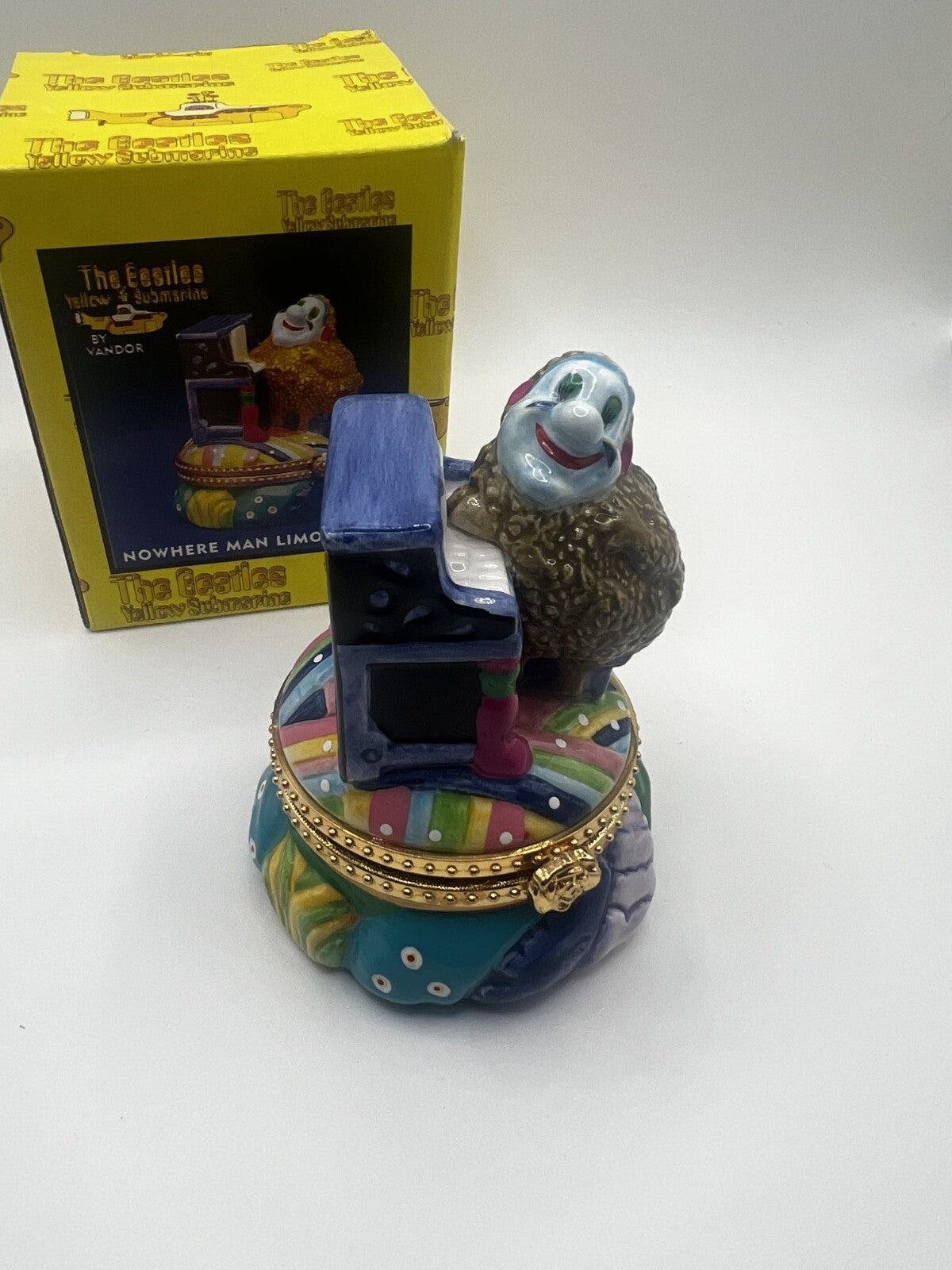 The BEATLES "Nowhere Man Limoge Box" Yellow Submarine NIB Vandor c.2000 Vtg