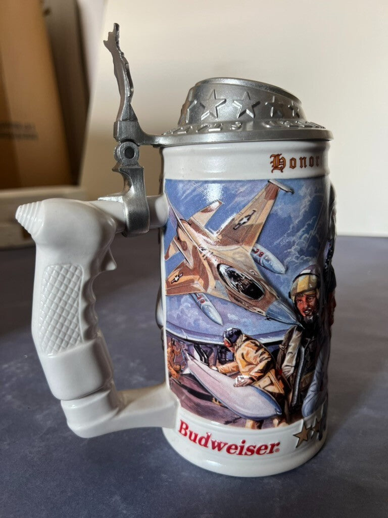 1999 Budweiser AIR FORCE Stein Honoring Tradition & Courage NEW IN BOX