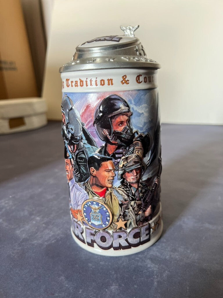 1999 Budweiser AIR FORCE Stein Honoring Tradition & Courage NEW IN BOX