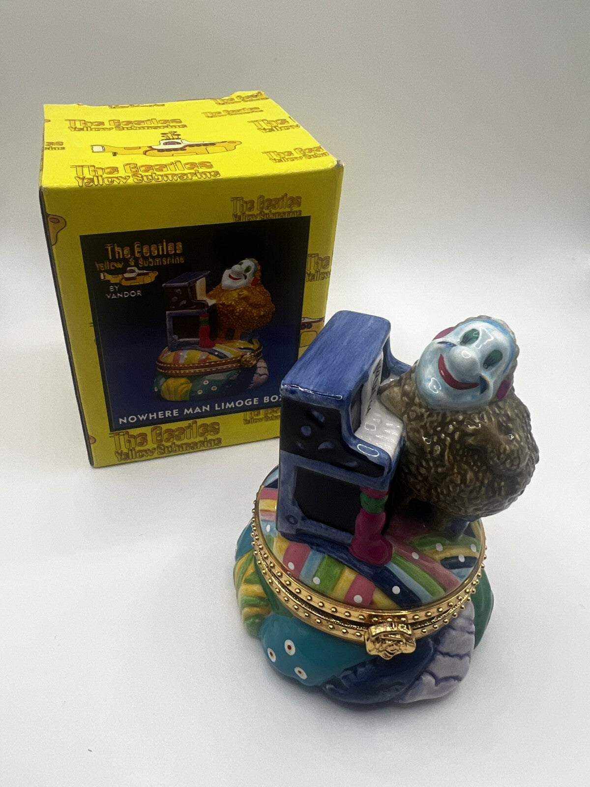 The BEATLES "Nowhere Man Limoge Box" Yellow Submarine NIB Vandor c.2000 Vtg