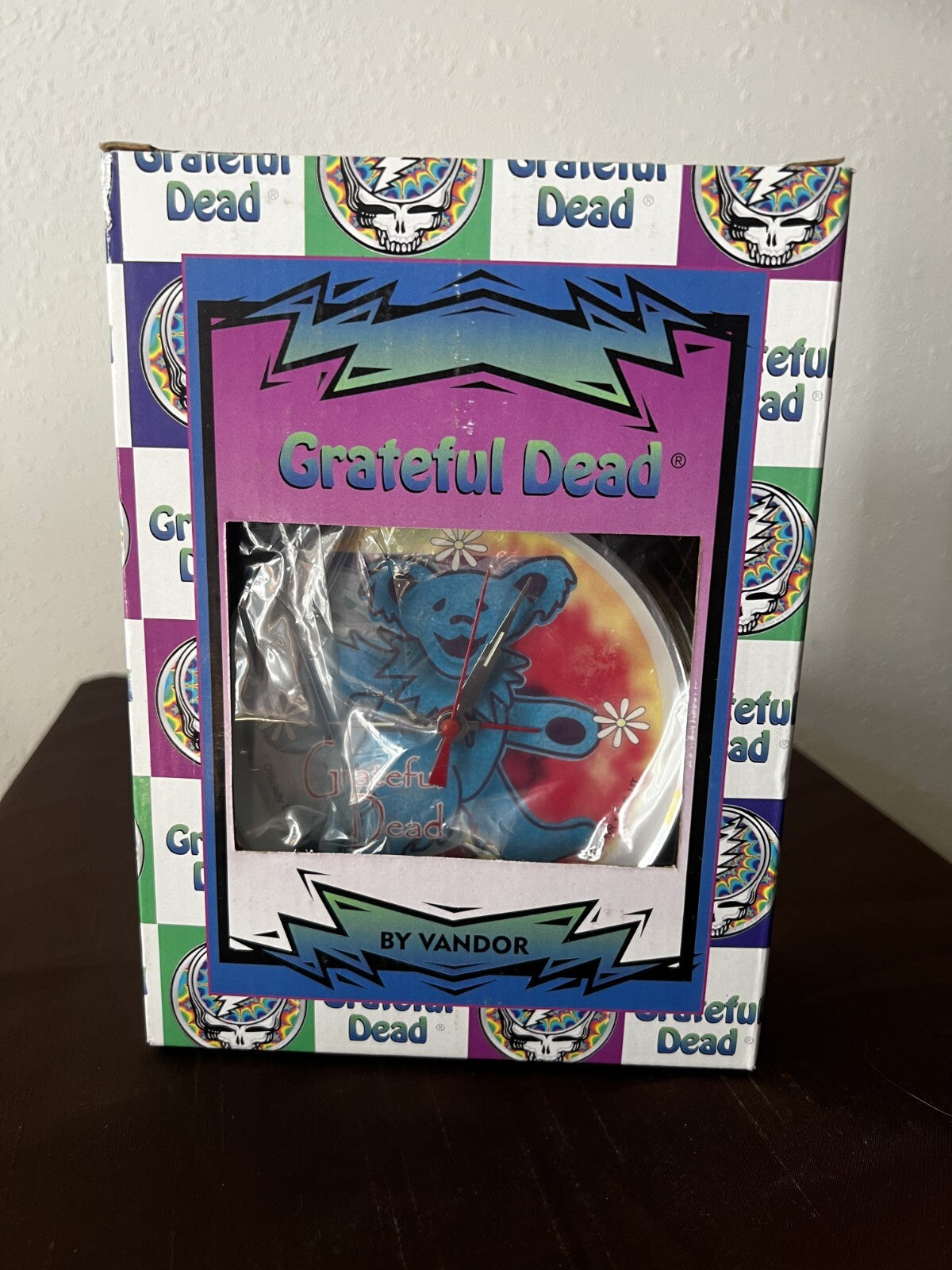 Rare Grateful Dead Dancing Bear vintage Twin Bell Alarm Clock 2001 - New In Box!