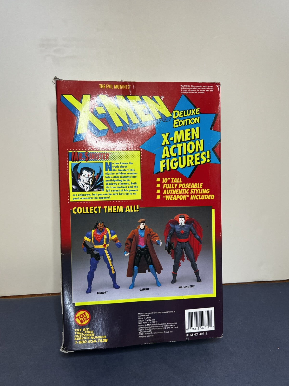VINTAGE 1994 TOY BIZ X-MEN MR SINISTER 10" TALL POSABLE ACTION FIGURE NEW IN BOX
