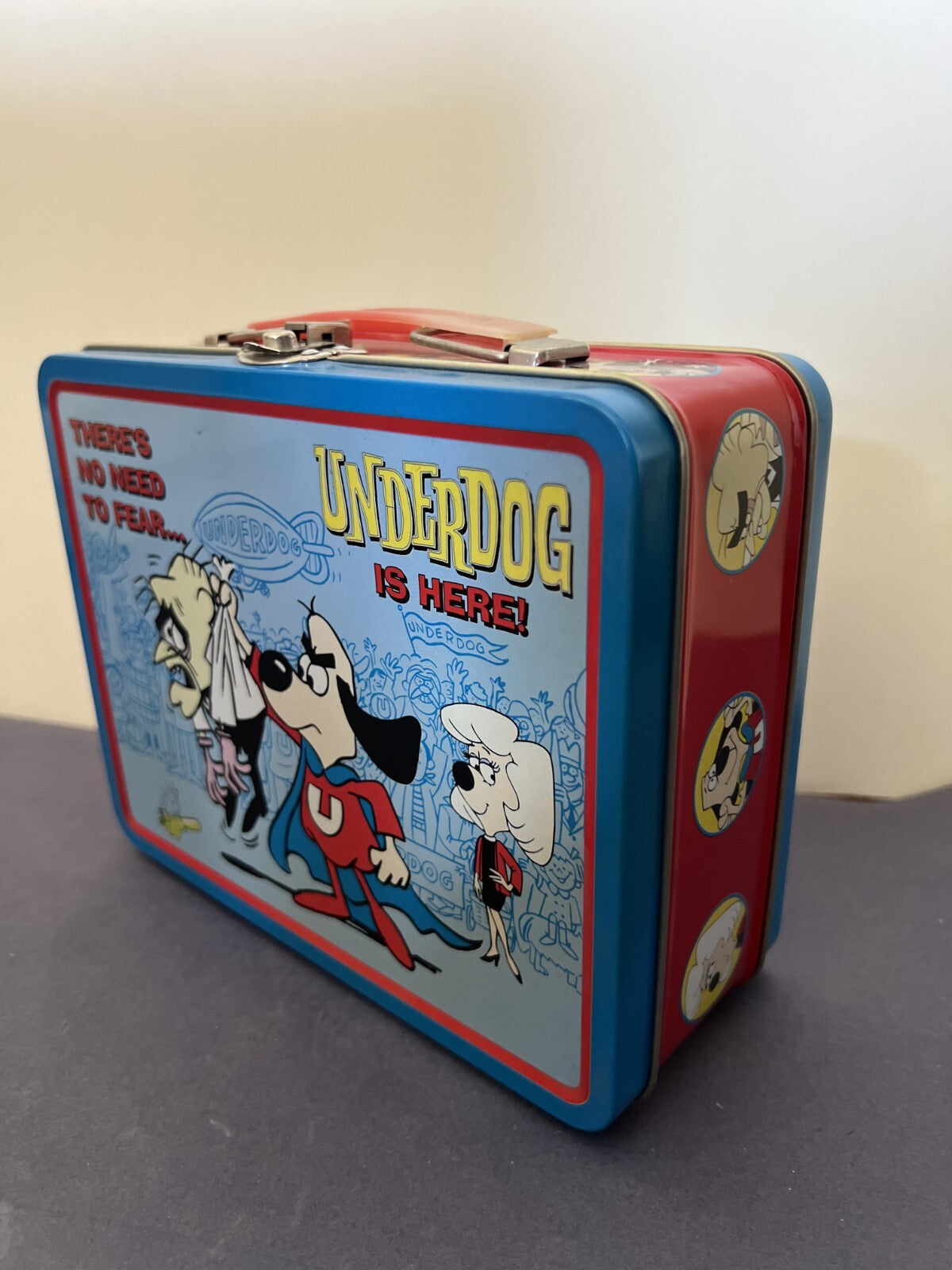 Vintage UNDERDOG TIN METAL LUNCHBOX 1998 Never Used No Need To Fear GOLDEN BOOKS