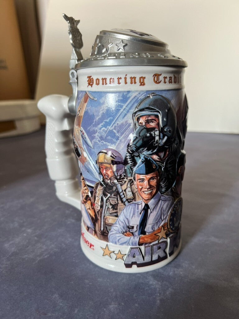 1999 Budweiser AIR FORCE Stein Honoring Tradition & Courage NEW IN BOX