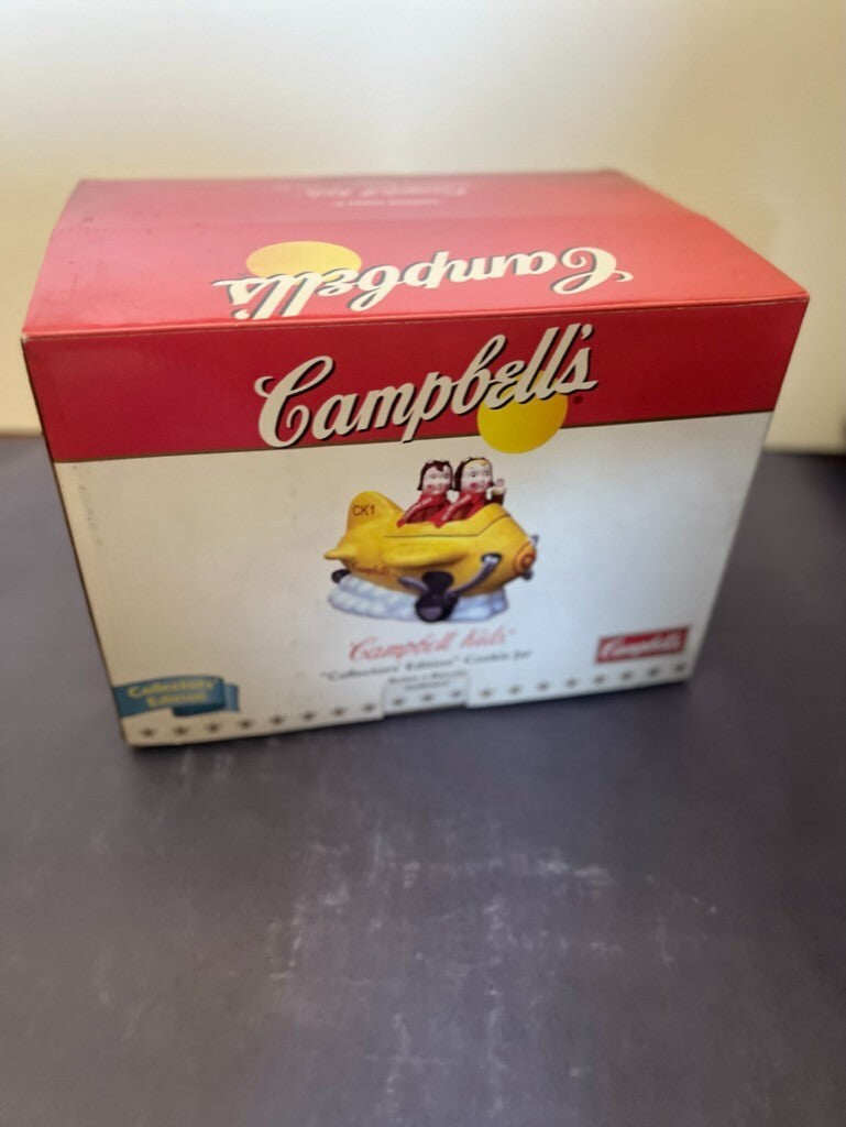 Campbells Soup Kids Vintage Airplane Cookie Jar Aiming High II 2005 NIB