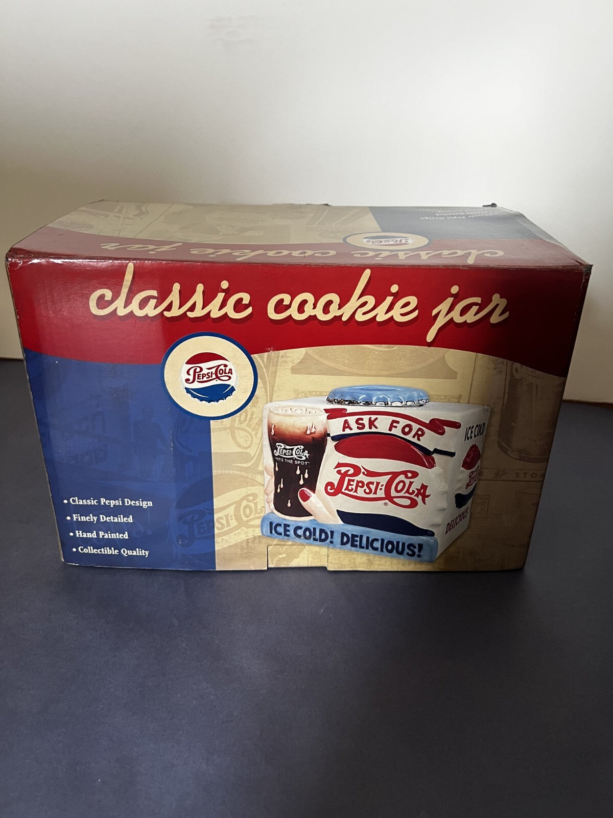 Vintage Rare Pepsi Cola Classic Collectible Cookie Jar With Original Box - 2006