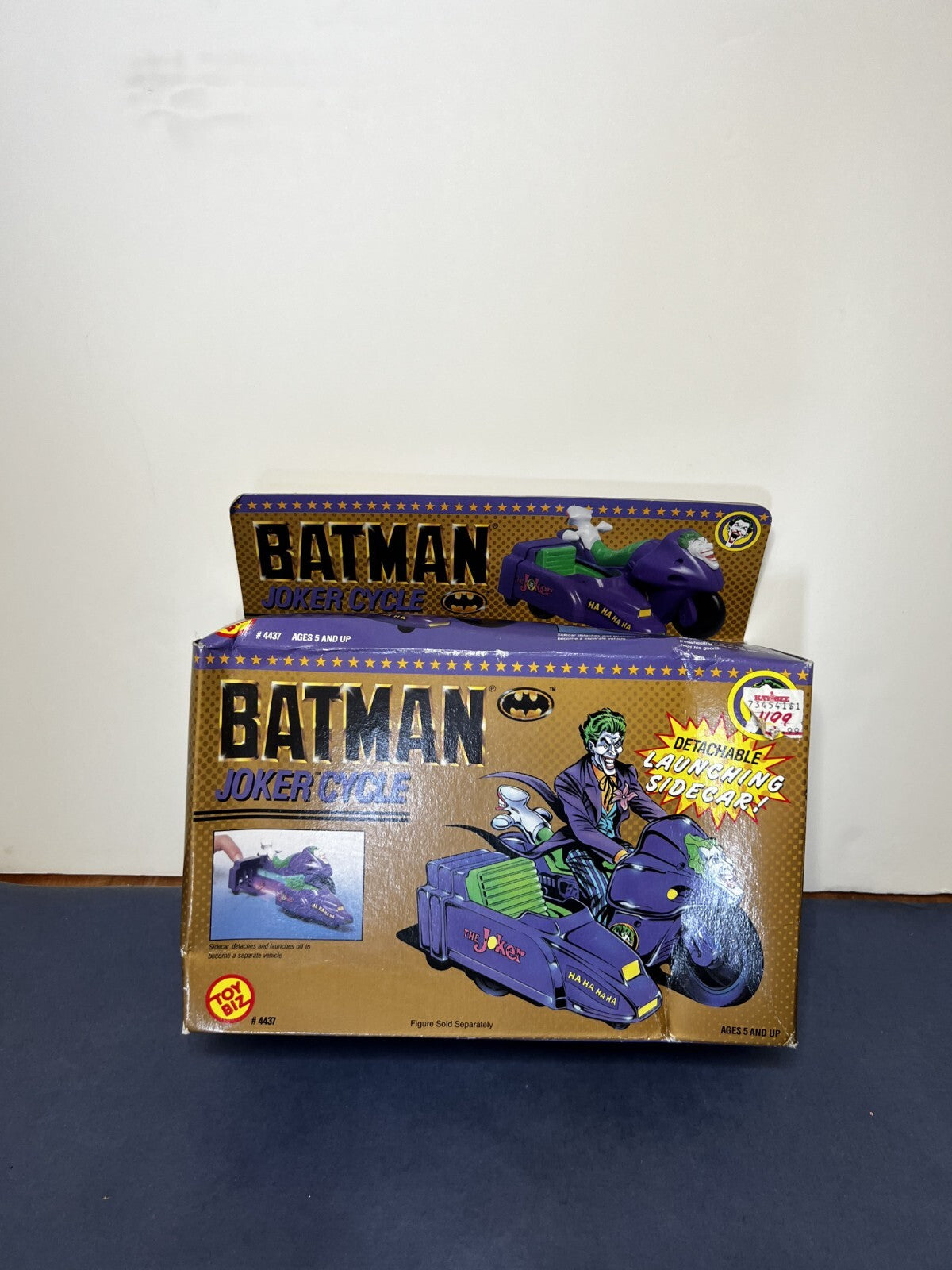 Joker Cycle DC Comics Batman 1990 Toy Biz Action Figure Vehicle + Sidecar NIB