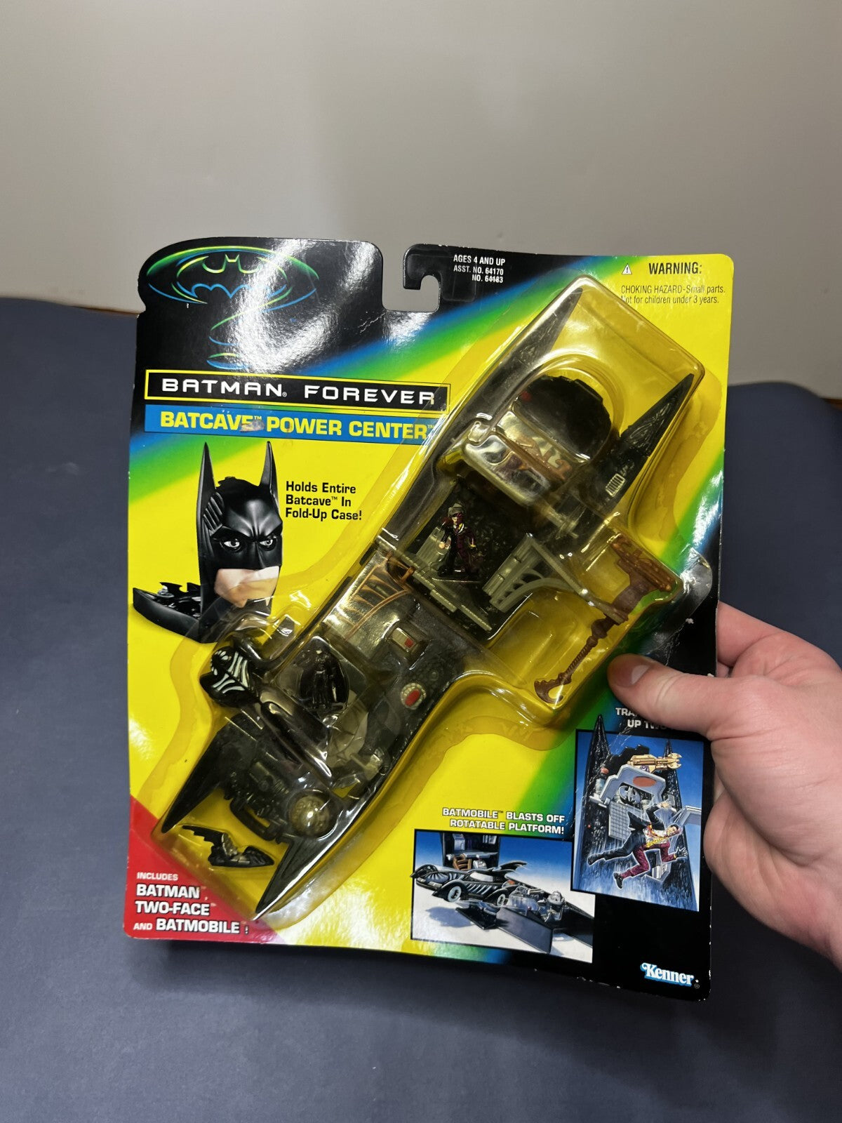 VTG 1995 BATMAN FOREVER Batcave Power Center Batmobile Two Face Action Toy NIP