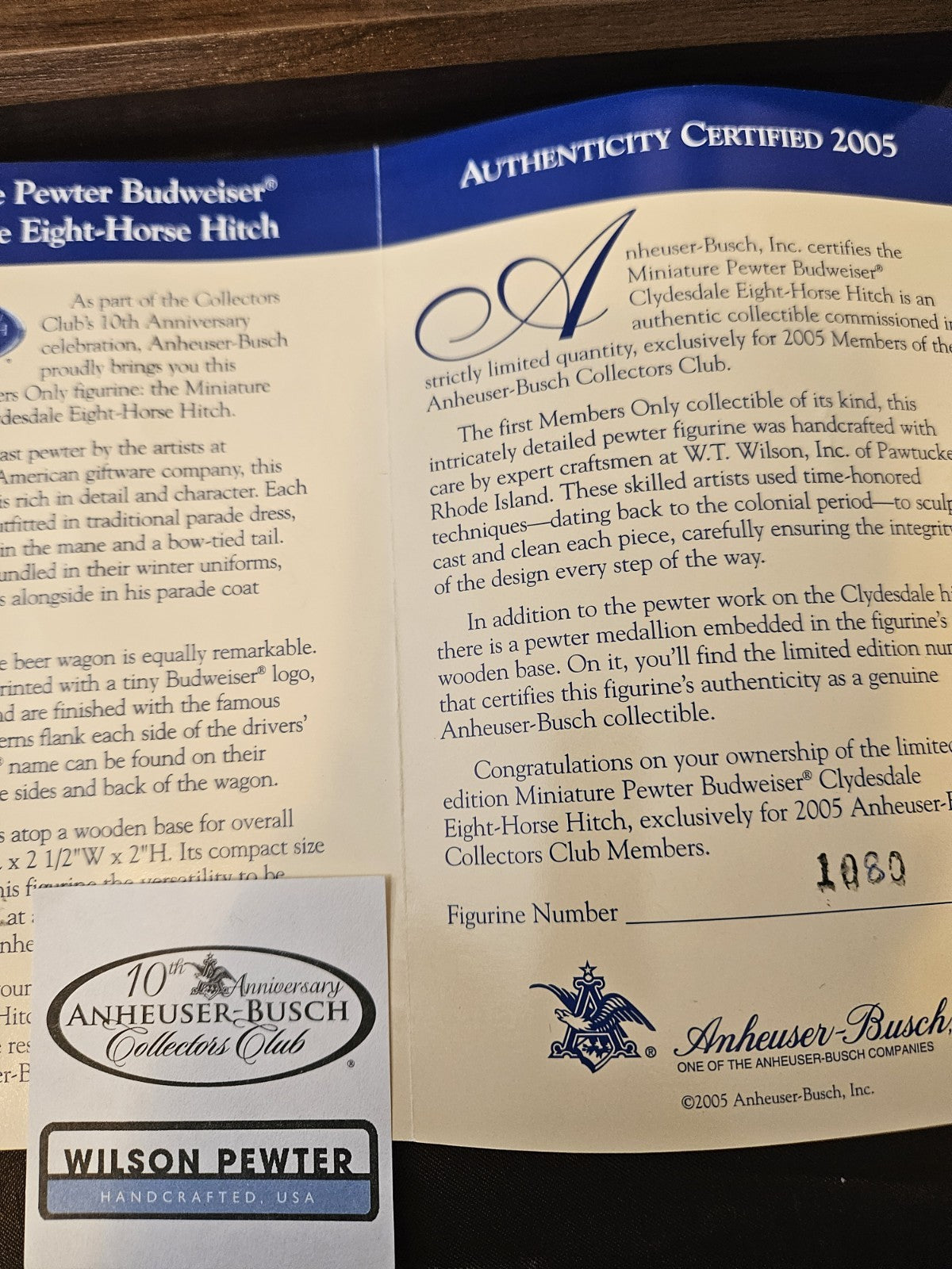 Budweiser Vintage CLYDESDALES Rare Pewter EIGHT HORSE HITCH LE 2005 New In BOX
