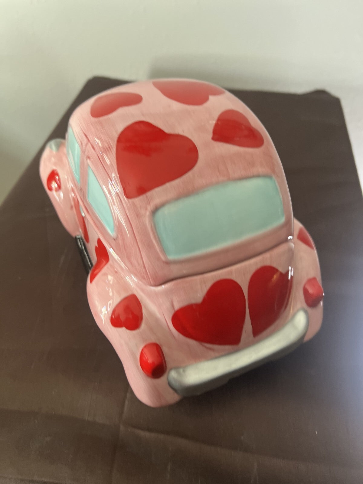 Vintage 1999 Love BUG hearts VW BEETLE Cookie / Candy Jar Never Used