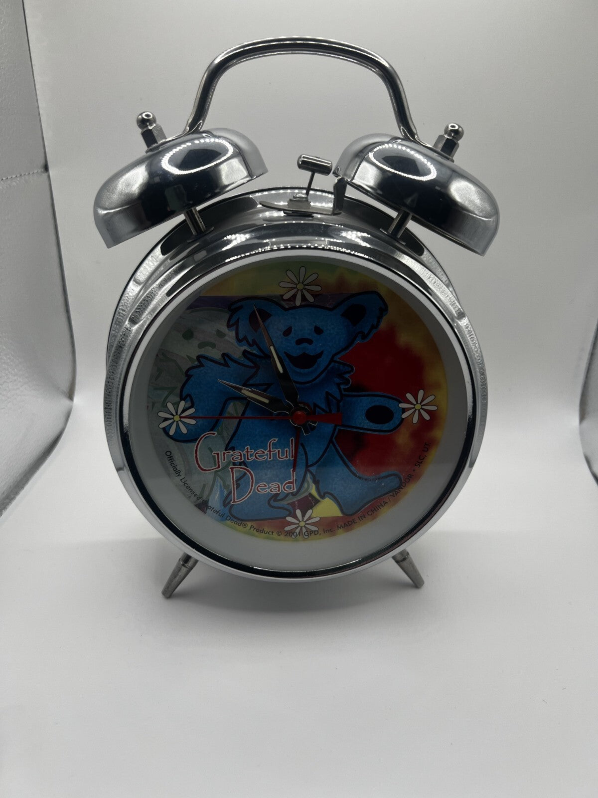Rare Grateful Dead Dancing Bear vintage Twin Bell Alarm Clock 2001 - New In Box!