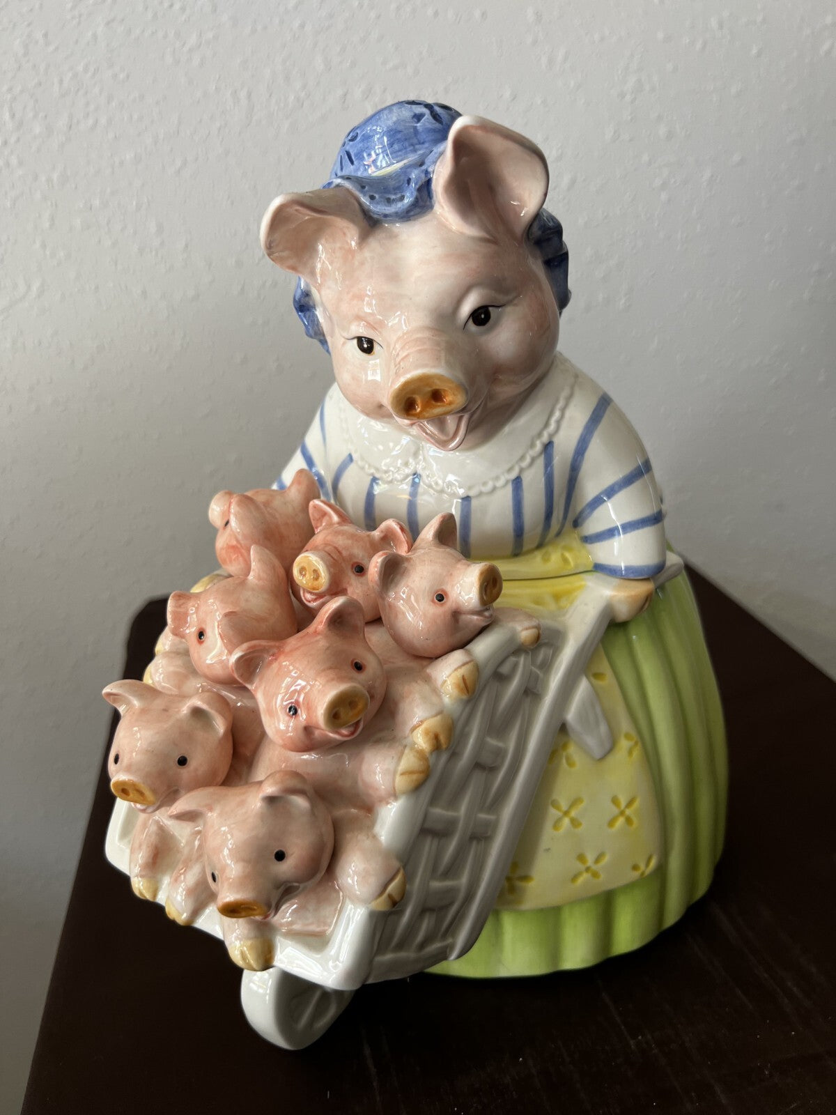 Vintage Fitz & Floyd Prunella Pig And Piglets Collectible Cookie Jar 1989 NIB