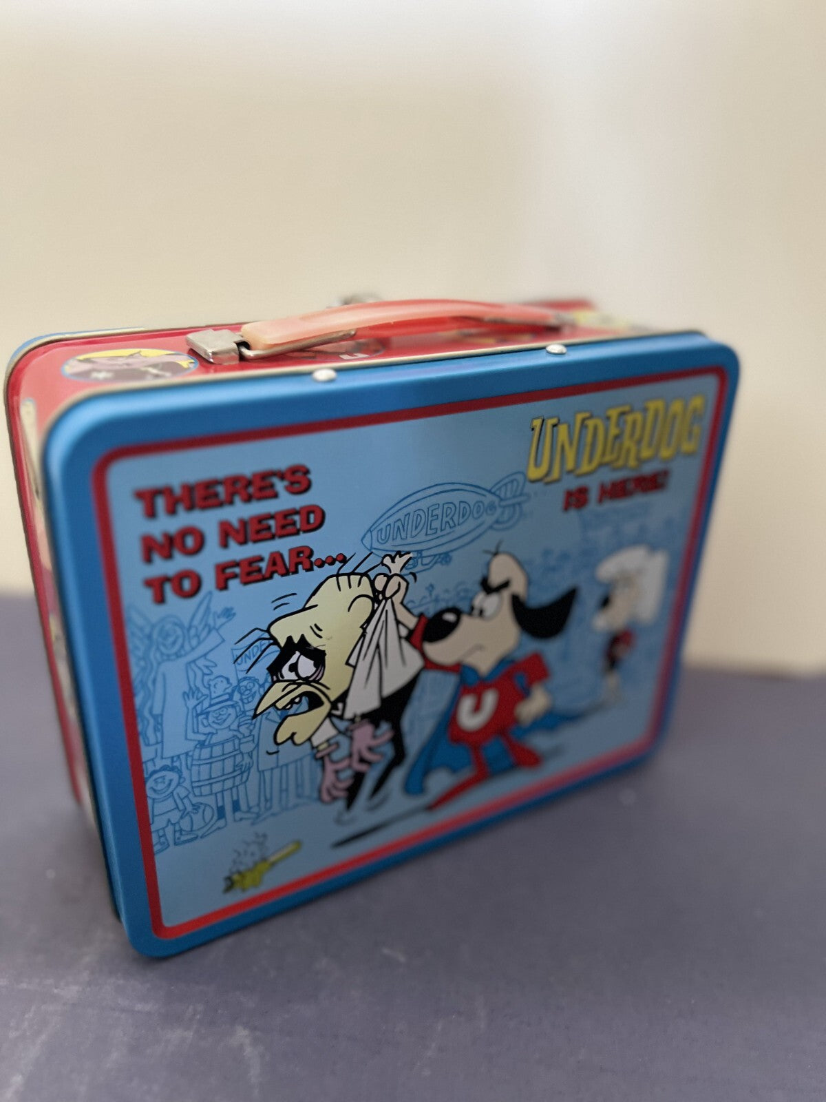 Vintage UNDERDOG TIN METAL LUNCHBOX 1998 Never Used No Need To Fear GOLDEN BOOKS