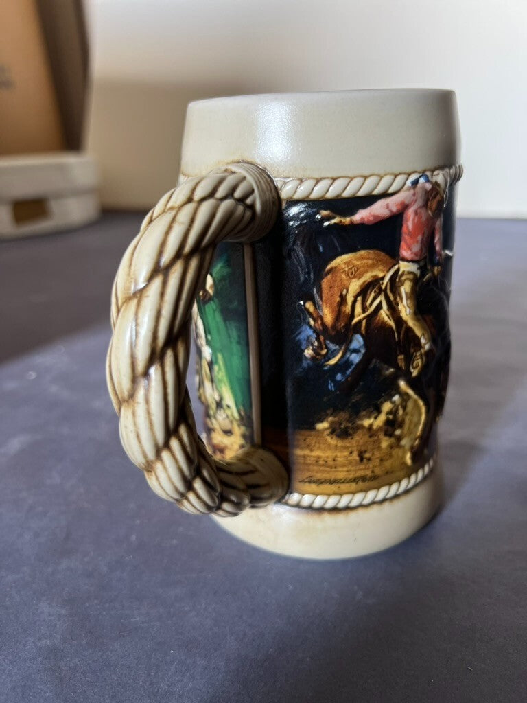 1992 Anheuser-Busch Budweiser Rodeo Collectible Beer Stein NIB Breweriana