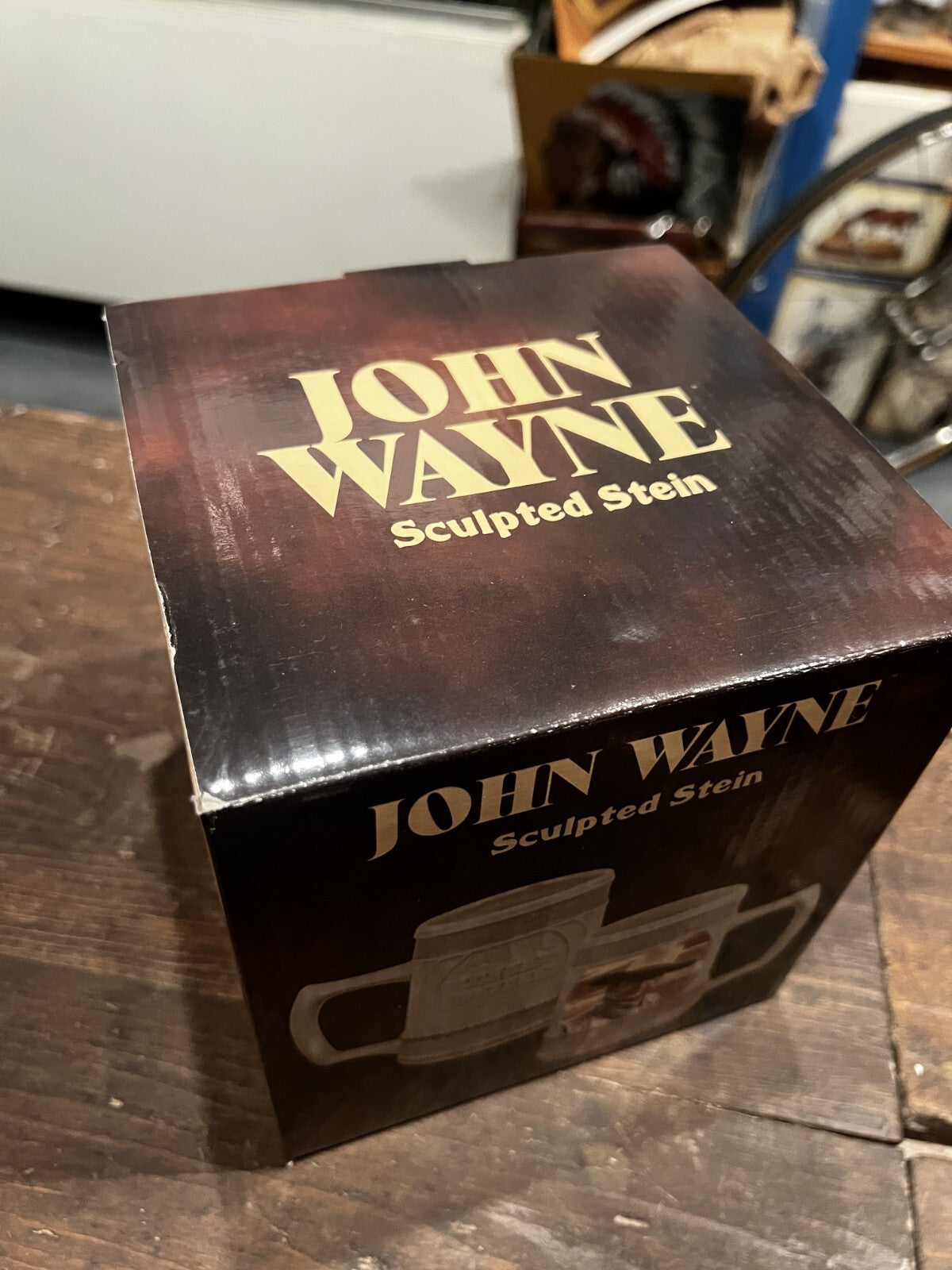 Vintage John Wayne the Duke Sculpted Beer Stein Mug Cowboy Vandor Western NIB