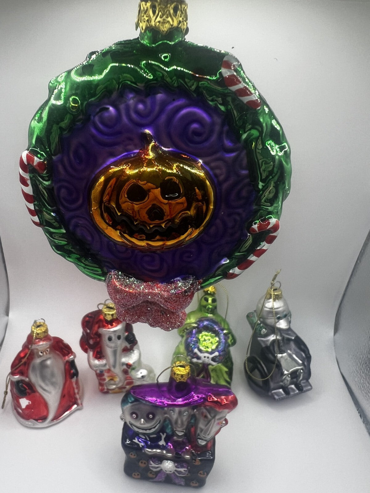 Disney Store Exclusive Nightmare Before Christmas Blown Glass Ornaments Set of 6
