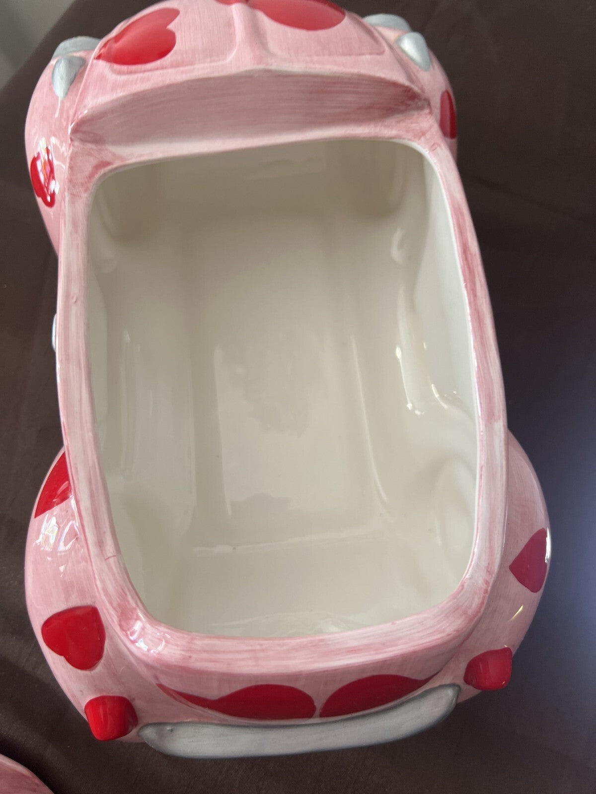 Vintage 1999 Love BUG hearts VW BEETLE Cookie / Candy Jar Never Used
