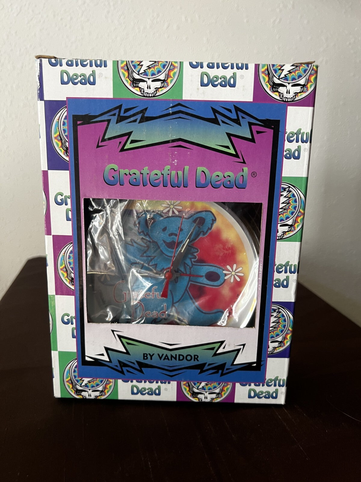 Rare Grateful Dead Dancing Bear vintage Twin Bell Alarm Clock 2001 - New In Box!