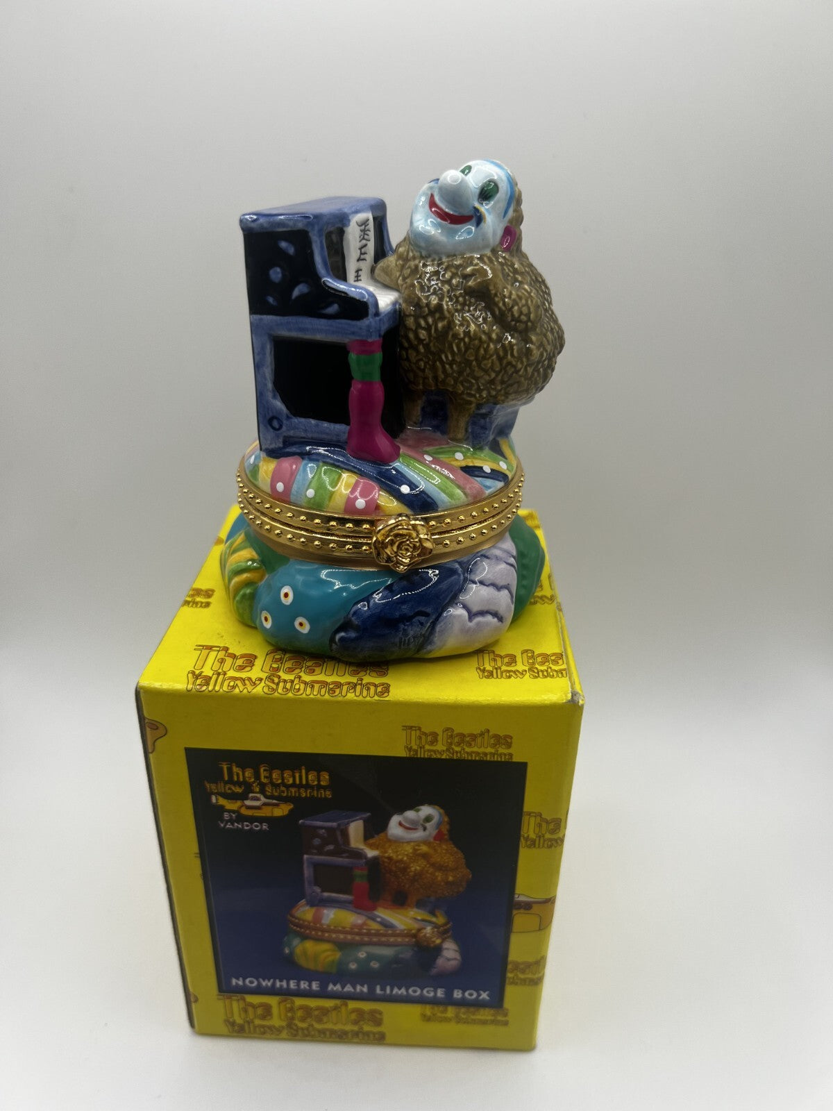 The BEATLES "Nowhere Man Limoge Box" Yellow Submarine NIB Vandor c.2000 Vtg