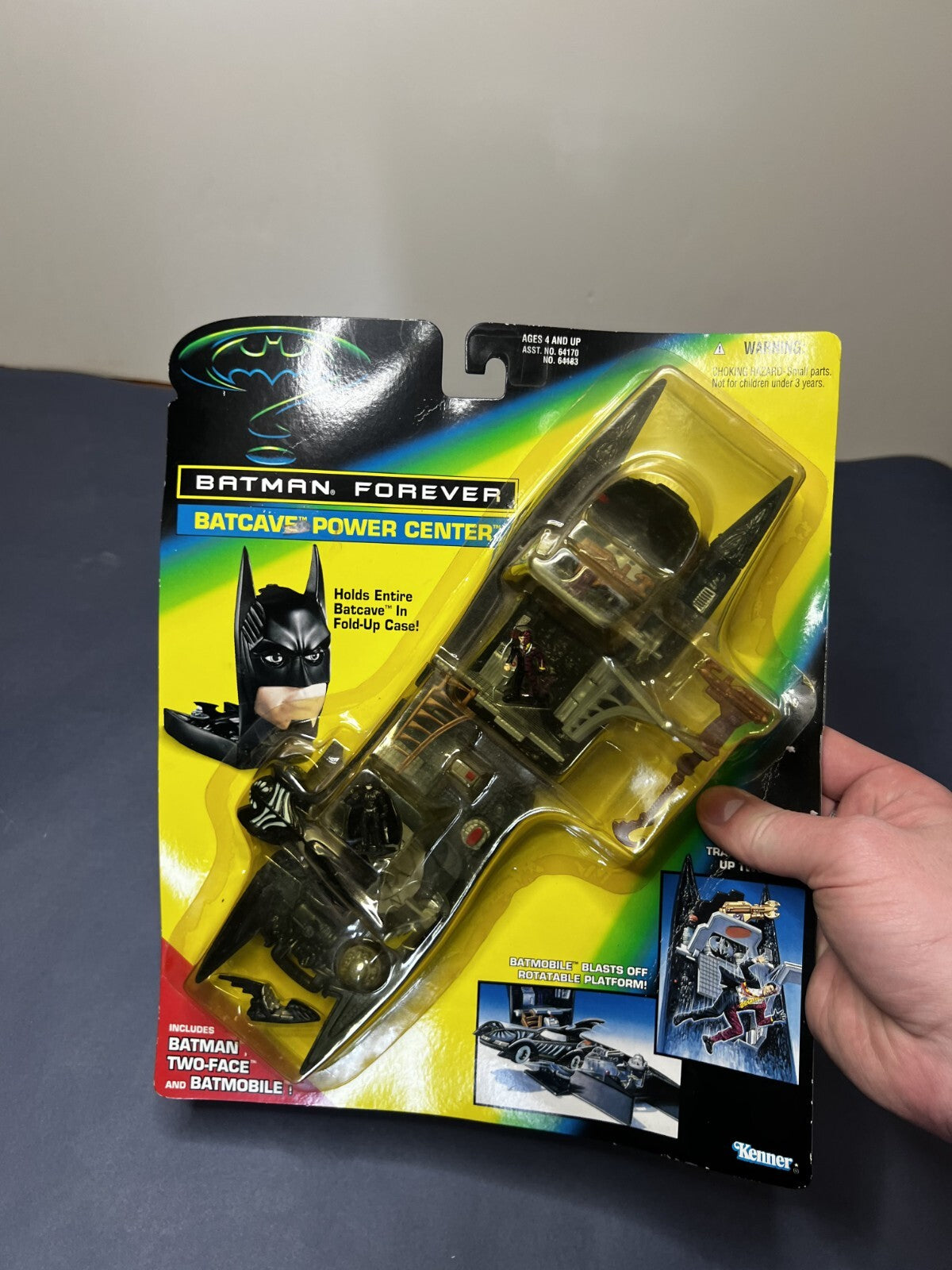VTG 1995 BATMAN FOREVER Batcave Power Center Batmobile Two Face Action Toy NIP