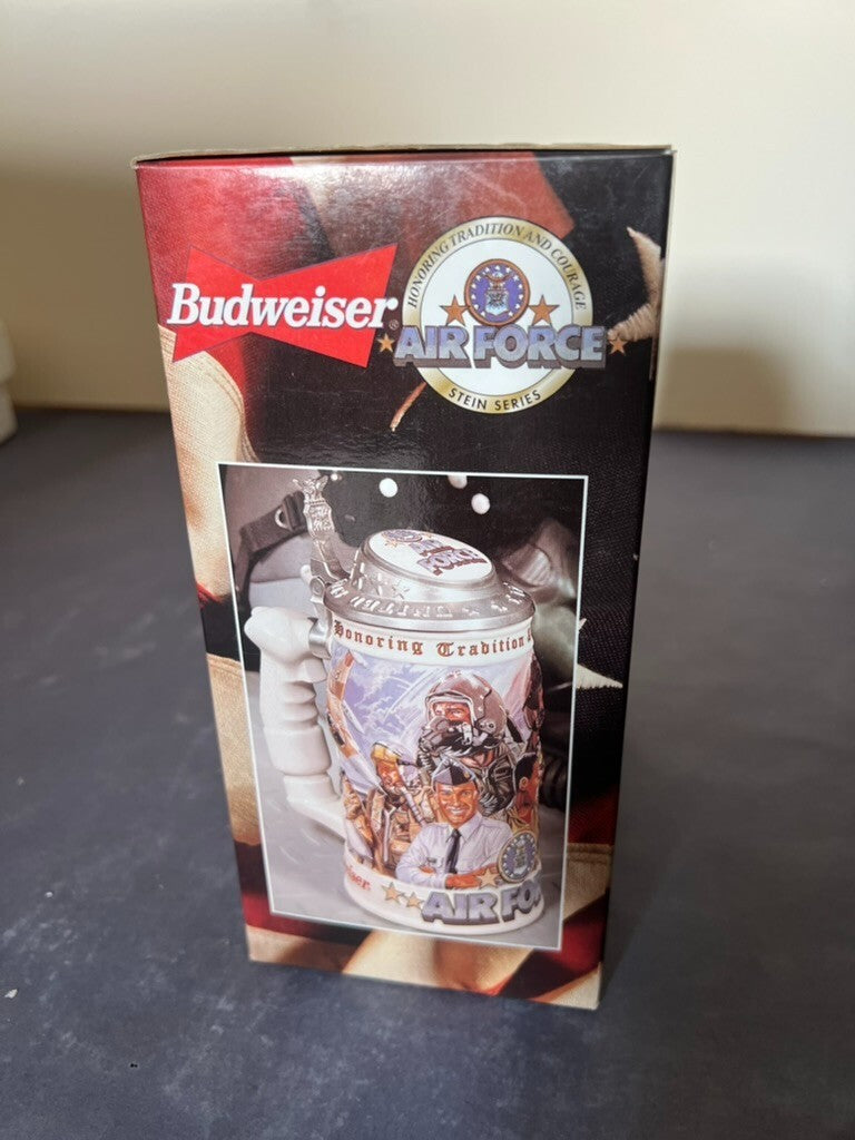 1999 Budweiser AIR FORCE Stein Honoring Tradition & Courage NEW IN BOX