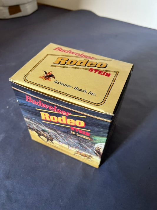 1992 Anheuser-Busch Budweiser Rodeo Collectible Beer Stein NIB Breweriana
