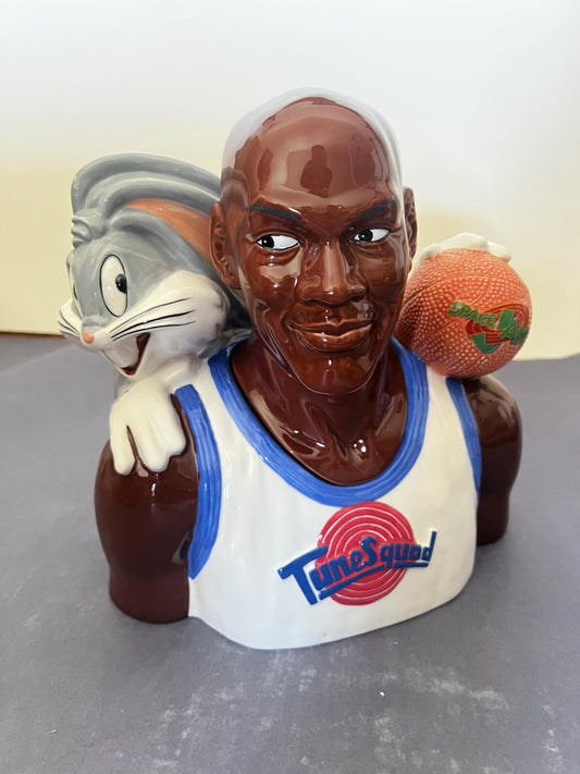 1996 Space Jam Michael Jordan Ceramic Cookie Jar Warner Bros. ( WITH BOX )