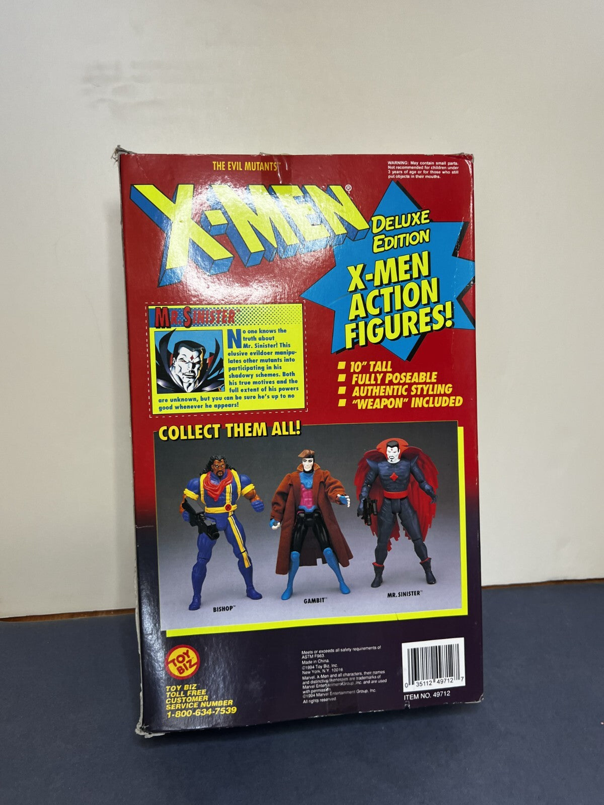 VINTAGE 1994 TOY BIZ X-MEN MR SINISTER 10" TALL POSABLE ACTION FIGURE NEW IN BOX