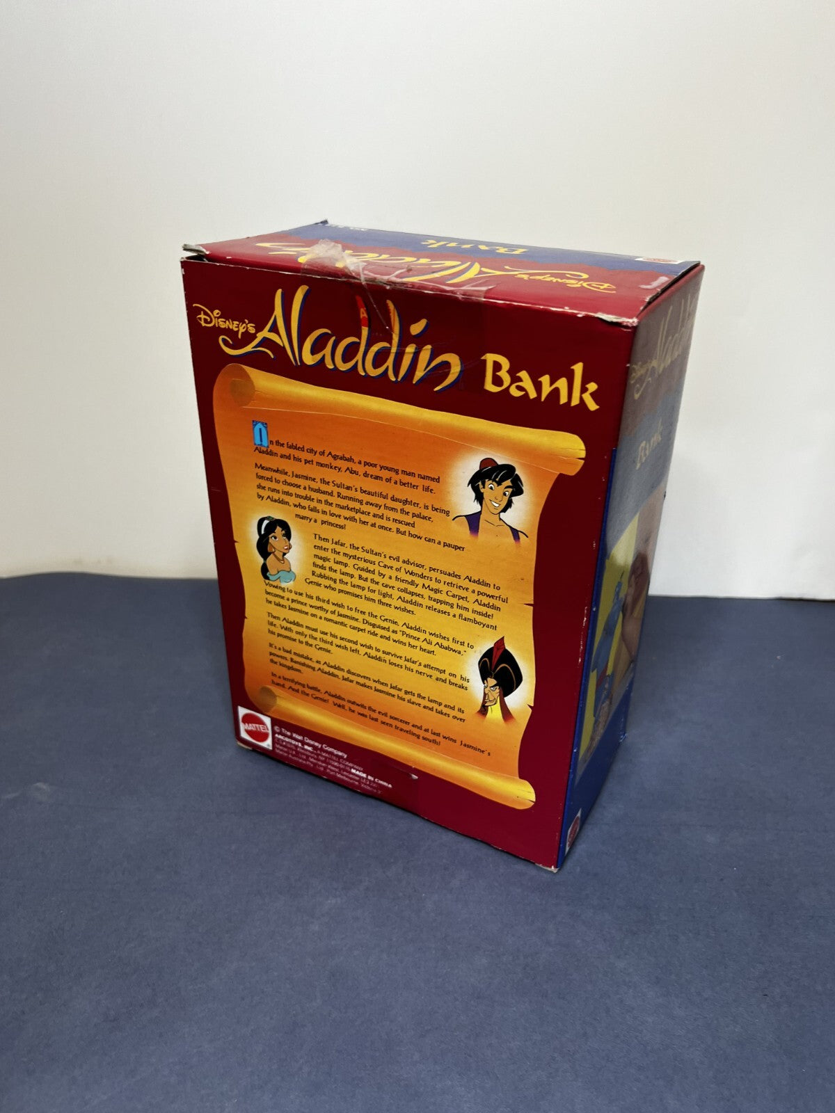 Mattel Disney ALADDIN Genie Coin Bank, Vintage 1993 New in Box, Unopened