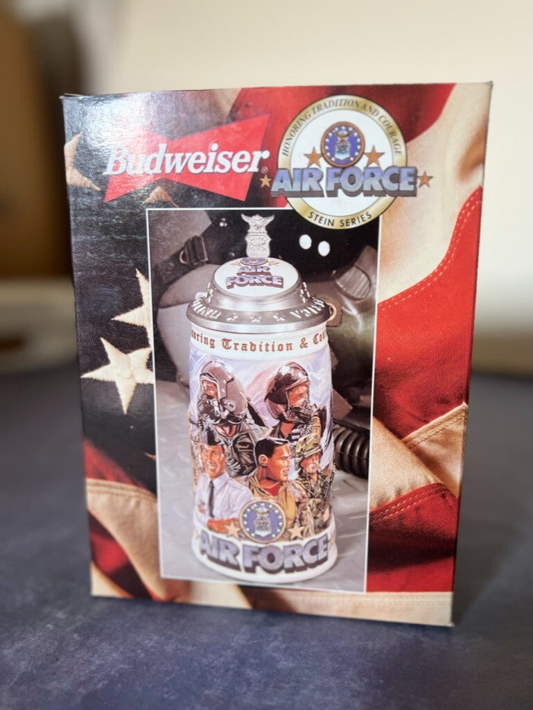 1999 Budweiser AIR FORCE Stein Honoring Tradition & Courage NEW IN BOX