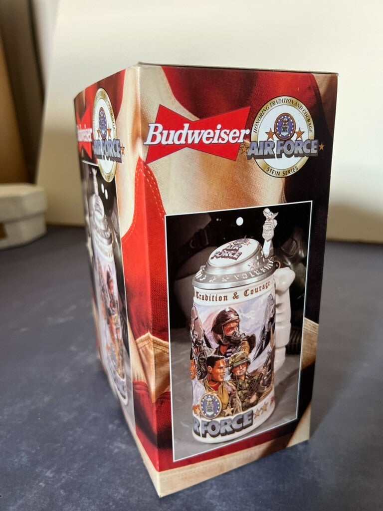 1999 Budweiser AIR FORCE Stein Honoring Tradition & Courage NEW IN BOX