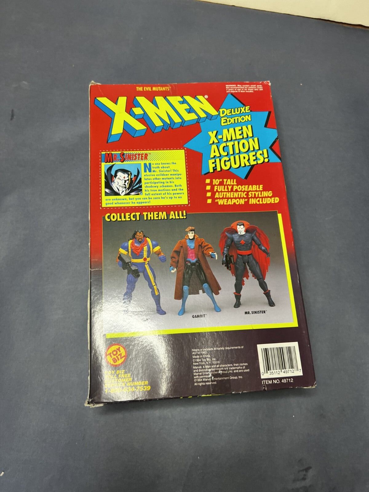 VINTAGE 1994 TOY BIZ X-MEN MR SINISTER 10" TALL POSABLE ACTION FIGURE NEW IN BOX