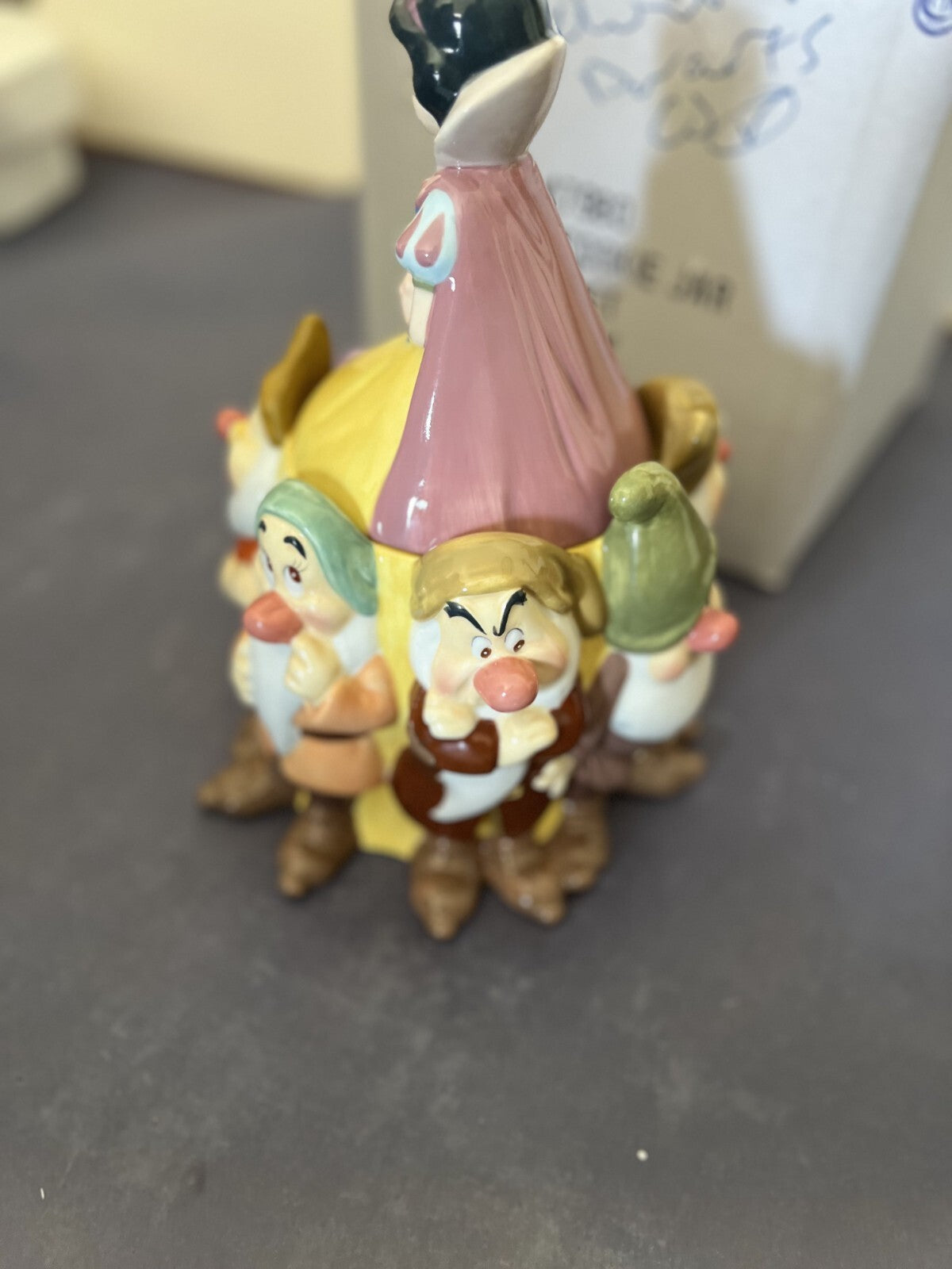 Walt Disney Vintage Snow White & The Seven Dwarfs Cookie Jar Ceramic NIB