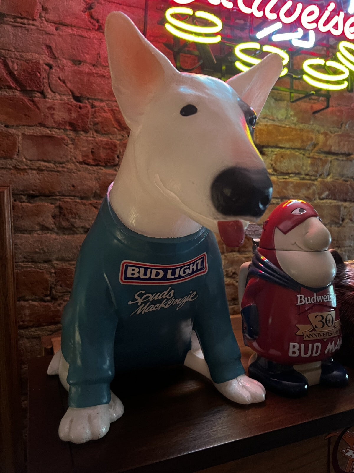 Vintage Spuds Mackenzie Figural 1987 Bud Light Lamp Beer Bar Advertising