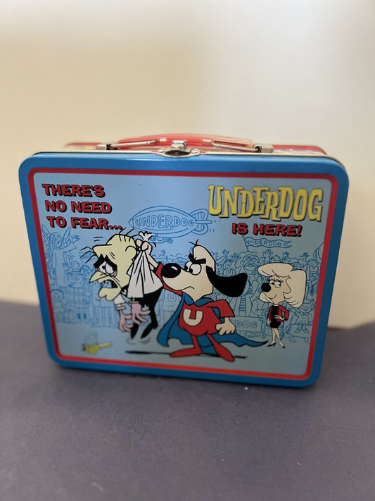 Vintage UNDERDOG TIN METAL LUNCHBOX 1998 Never Used No Need To Fear GOLDEN BOOKS
