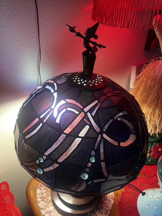 RARE SORCEROR MICKEY Fantasia Stained Glass Tiffany Lamp Disneyland 50th - 2005