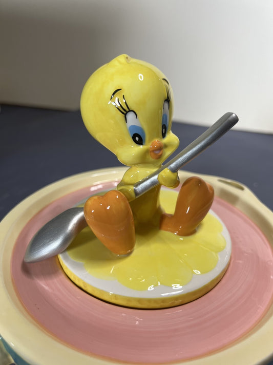 Tweety Bird Figural Ceramic Teapot Warner Bros NIB VTG Collectible Never Used
