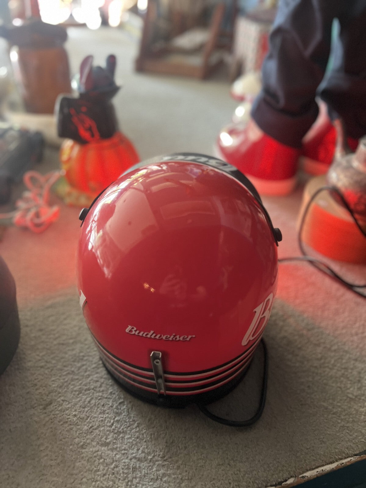  DALE EARNHARDT  BUDWEISER NASCAR RACING Rare NEON HELMET Vintage c2000 RARE