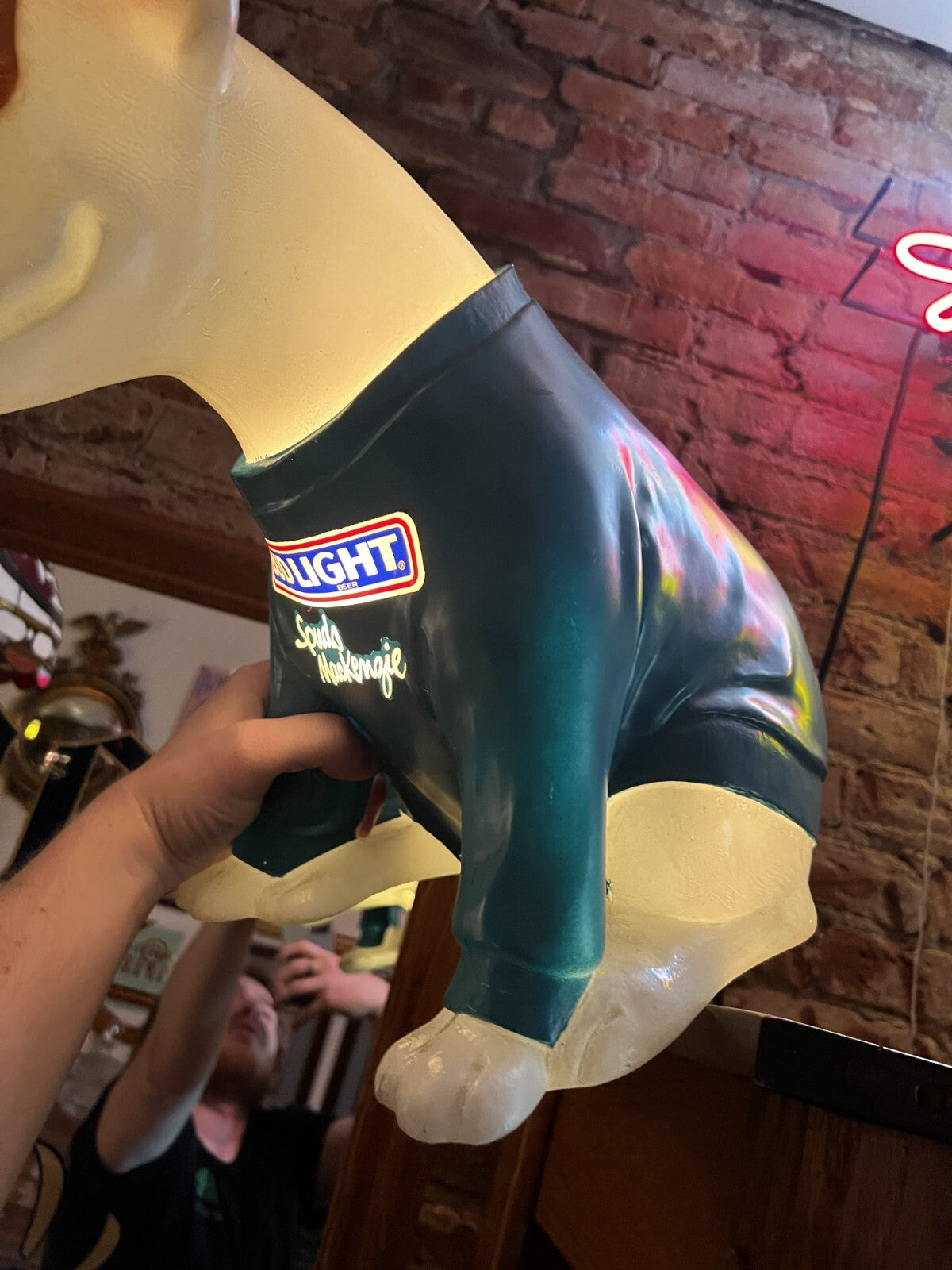 Vintage Spuds Mackenzie Figural 1987 Bud Light Lamp Beer Bar Advertising
