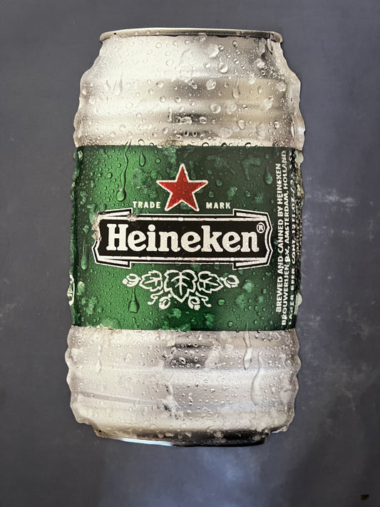 Vtg 2000 HEINEKEN Embossed Metal Beer Keg Can Advertising Wall Sign NOS 20"X11"